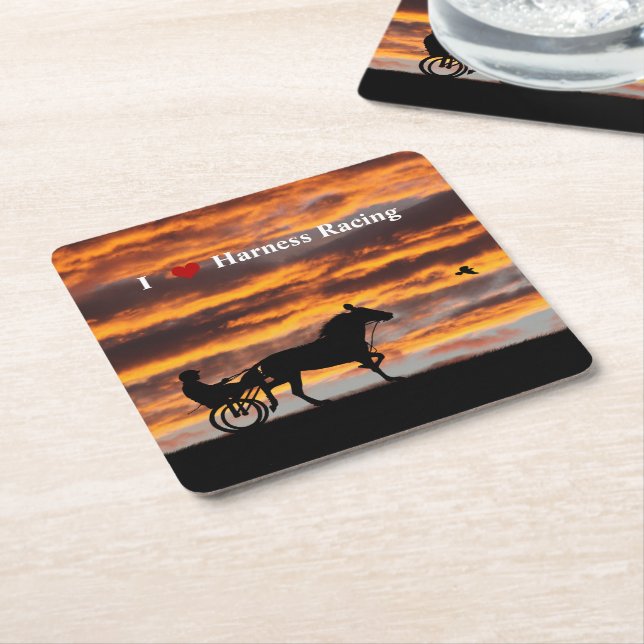 Standardbred Trotting Racehorse Paper Coaster (Angled)