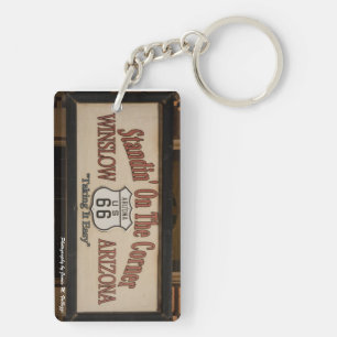Standin' On The Corner in Winslow, AZ. Key Ring