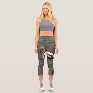 Standing Alone Juvenile Flamingo Art Capri Leggings