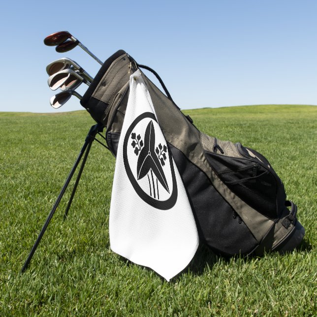 Standing arrowhead in circle Golf Towels (Green)