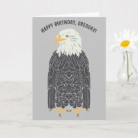 Standing Bald Eagle Illustration Personalised