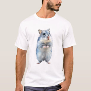 Standing Blue Winter Hamster Graphic Men T-Shirt