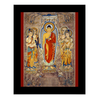 Standing Buddha Tang Dynasty Mogao Caves Silk Road Poster