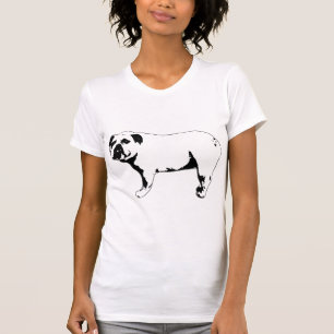 Standing Bulldog Black and White Bold Artwork T-Shirt