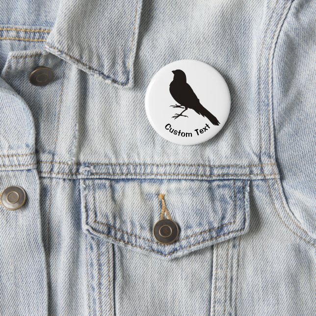 Standing Canary Bird 6 Cm Round Badge (In Situ)