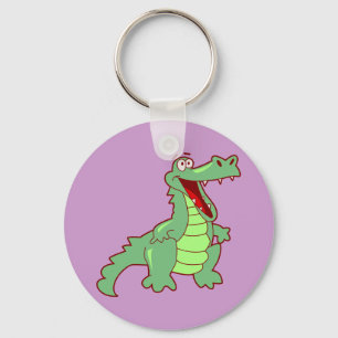 Standing Cartoon Alligator Key Ring