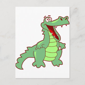 Standing Cartoon Alligator Postcard