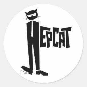Standing Cat Classic Round Sticker