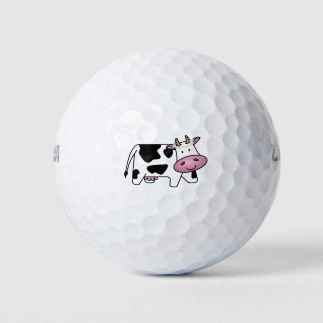 Standing Cow with Daisies Golf Balls (Front)
