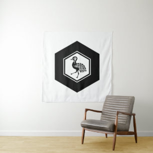 Standing Crane in Tortoiseshell Tapestry