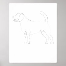 Standing Dog One-Line Drawing 1