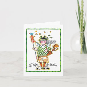 Standing Fairy Golfmother in green Note Card
