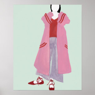 Standing Fashion Figure - Oversized Jacket Poster