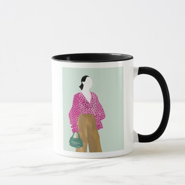 Standing Fashion Figure - Polka Dot Top Mug (Right)