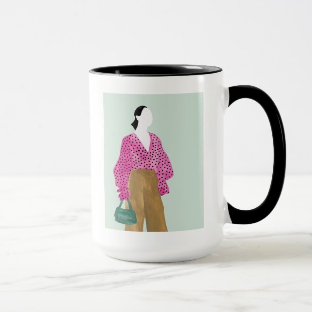 Standing Fashion Figure - Polka Dot Top Mug (Right)