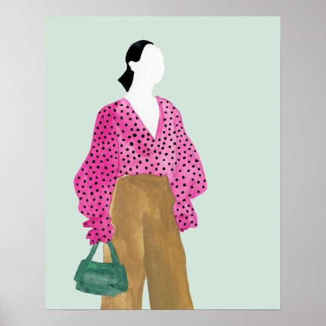 Standing Fashion Figure - Polka Dot Top Poster (Front)
