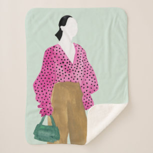 Standing Fashion Figure - Polka Dot Top Sherpa Blanket