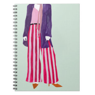 Standing Fashion Figure - Striped Pants Notebook