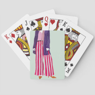 Standing Fashion Figure - Striped Pants Playing Cards
