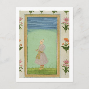 Standing figure of a boy with a jewelled dagger in postcard