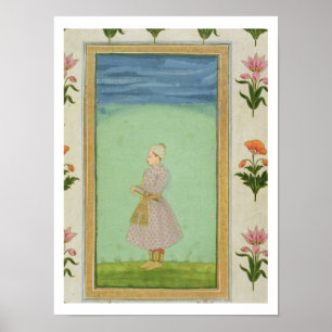 Standing figure of a boy with a jewelled dagger in poster