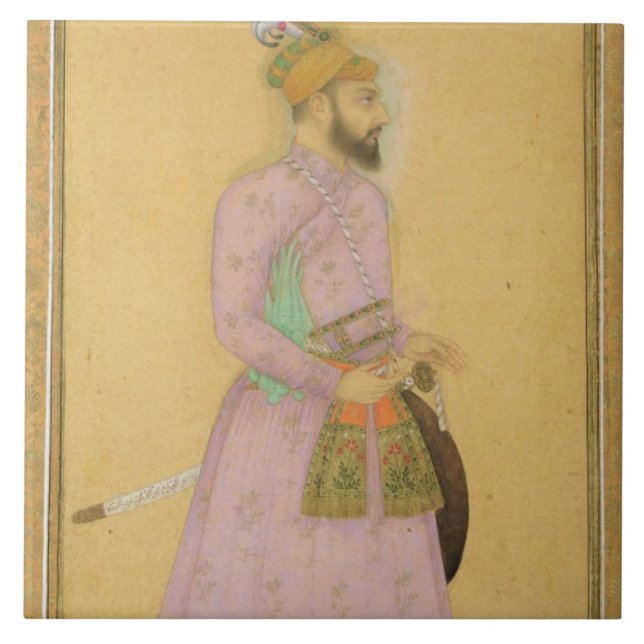 Standing figure of a Mughal prince, from the Small Ceramic Tile (Front)