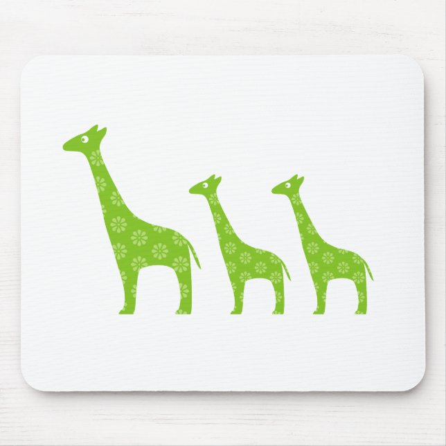 Standing Giraffe (Green) Mouse Pad (Front)
