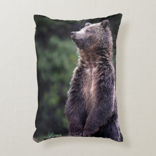 Standing Grizzly Bear Decorative Cushion