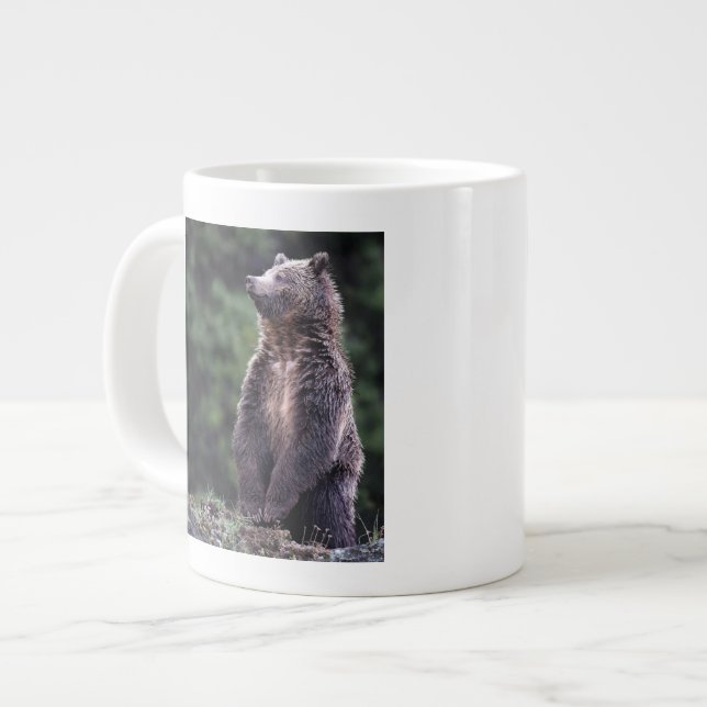Standing Grizzly Bear Large Coffee Mug (Front Left)