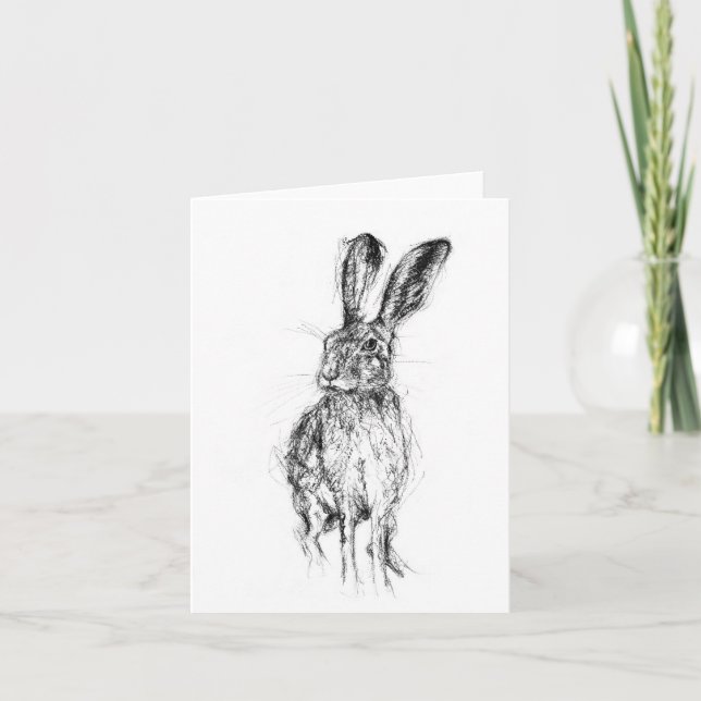 Standing Hare Thank You Card (Front)