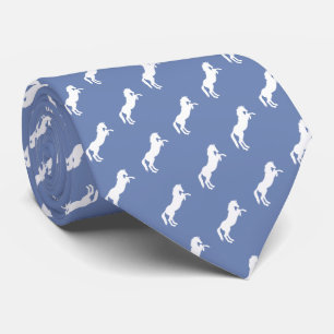 Standing Horse Pattern   Blue Grey Tie