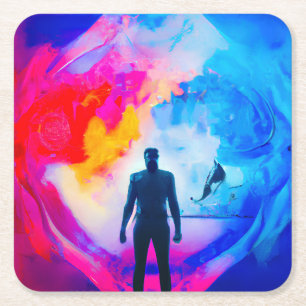 Standing in Colours Square Paper Coaster