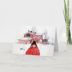 Standing in Winter Snow Holiday Card
