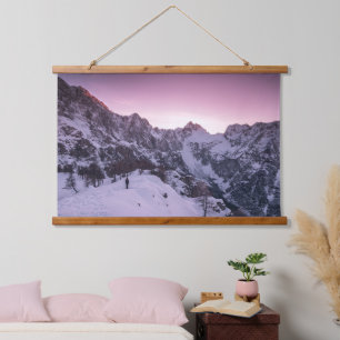 Standing in winter wonderland hanging tapestry