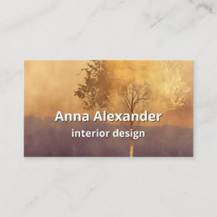 Standing Light   Tree Minimal Design  Business Card