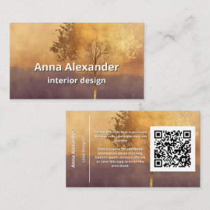 Standing Light   Tree Minimal Design  Business Card