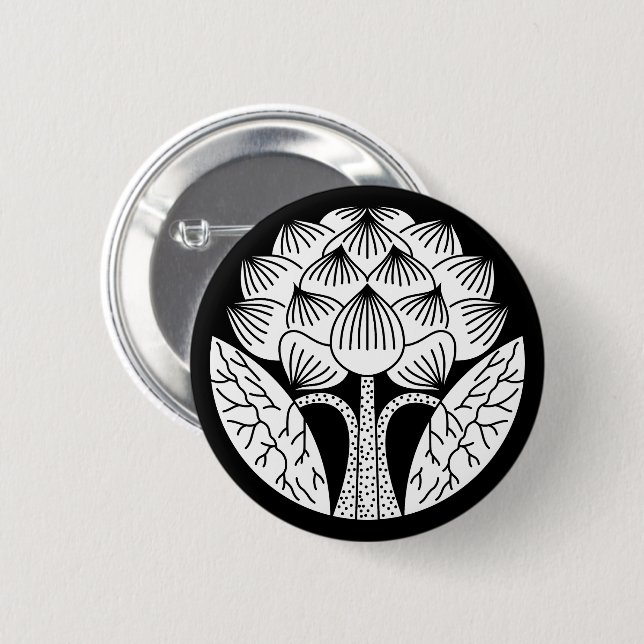Standing Lotus flower 6 Cm Round Badge (Front & Back)
