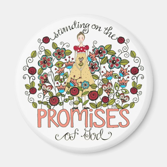 Standing on God's Promises Round Magnet (Front)