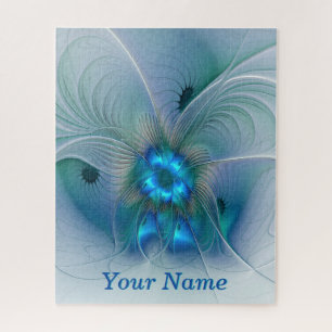 Standing Ovations Abstract Blue Fractal Art Name Jigsaw Puzzle