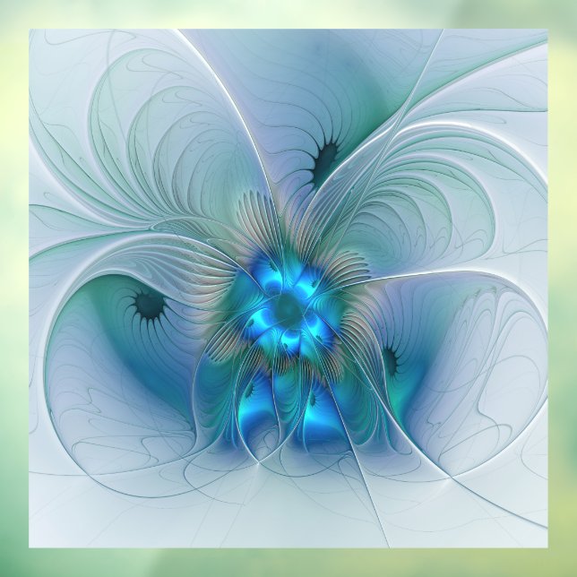 Standing Ovations, Abstract Blue Turquoise Fractal (Sheet 3)