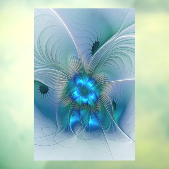 Standing Ovations, Abstract Blue Turquoise Fractal (Sheet 3)