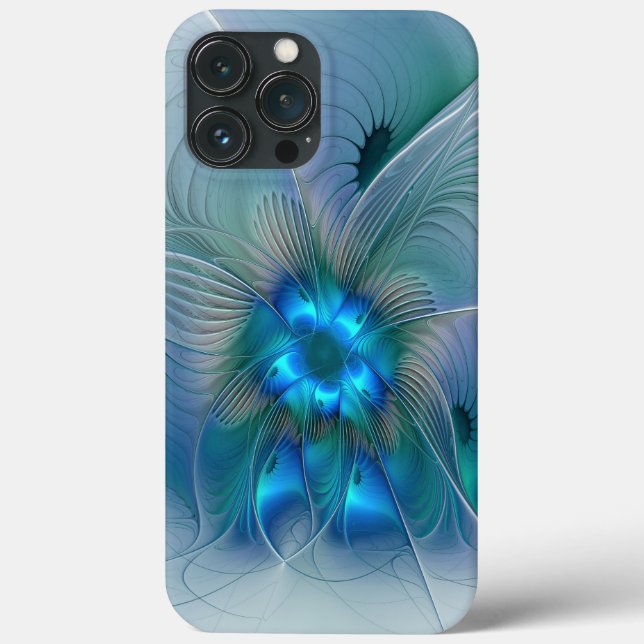 Standing Ovations, Abstract Blue Turquoise Fractal Case-Mate iPhone Case (Back)
