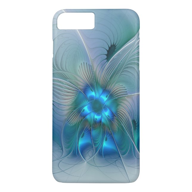 Standing Ovations, Abstract Blue Turquoise Fractal Case-Mate iPhone Case (Back)