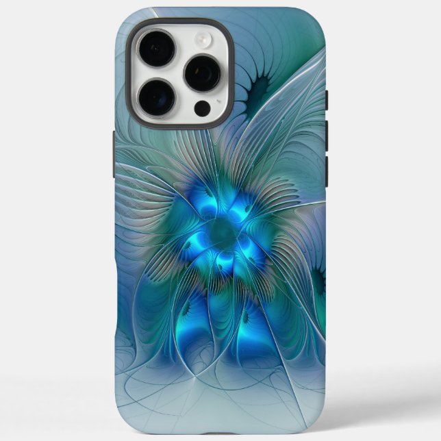 Standing Ovations, Abstract Blue Turquoise Fractal Case-Mate iPhone Case (Back)