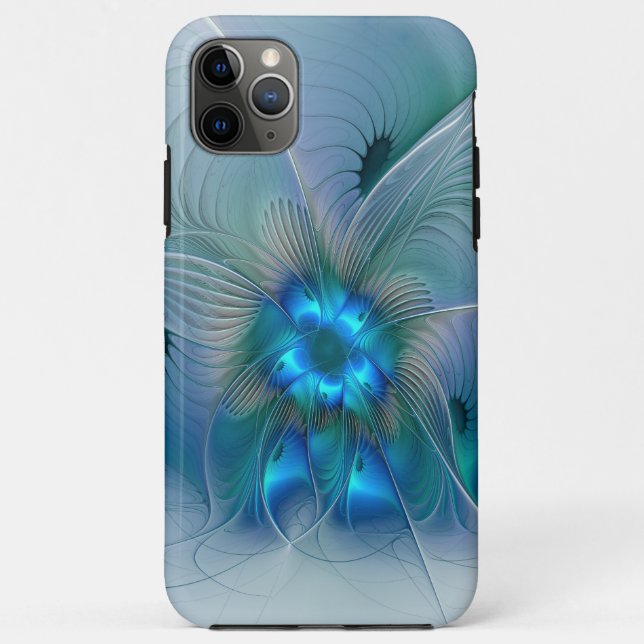 Standing Ovations, Abstract Blue Turquoise Fractal Case-Mate iPhone Case (Back)