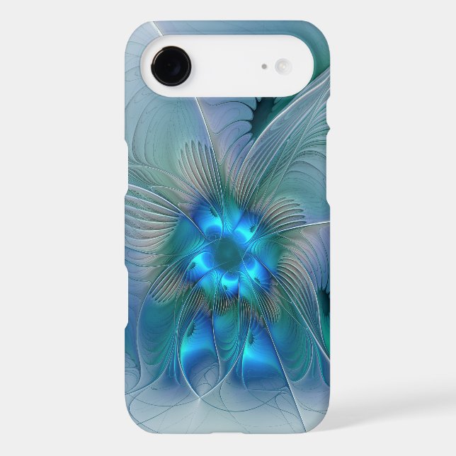 Standing Ovations, Abstract Blue Turquoise Fractal Case-Mate iPhone Case (Back)