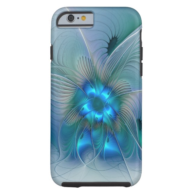 Standing Ovations, Abstract Blue Turquoise Fractal Case-Mate iPhone Case (Back)