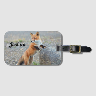 Standing Red Fox Luggage Tag