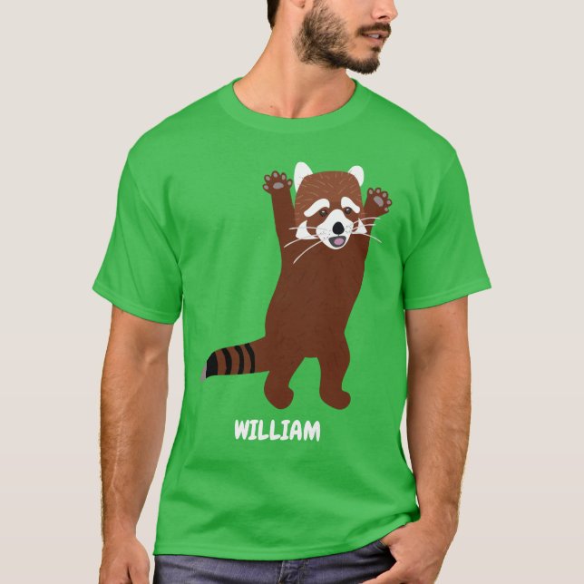 Standing Red Panda Custom Personalised Graphic T-Shirt (Front)