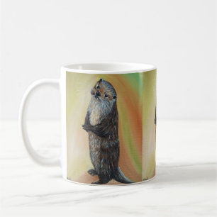 Standing River Otter Painting Coffee Mug
